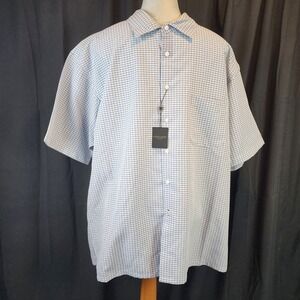 Pronto Uomo Dress Shirt‎ Short Sleeve Button-Up New Plaid XXL